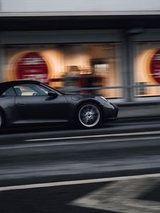 Preview wallpaper car, sports car, gray, street, speed