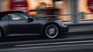 Preview wallpaper car, sports car, gray, street, speed