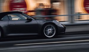 Preview wallpaper car, sports car, gray, street, speed