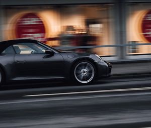 Preview wallpaper car, sports car, gray, street, speed