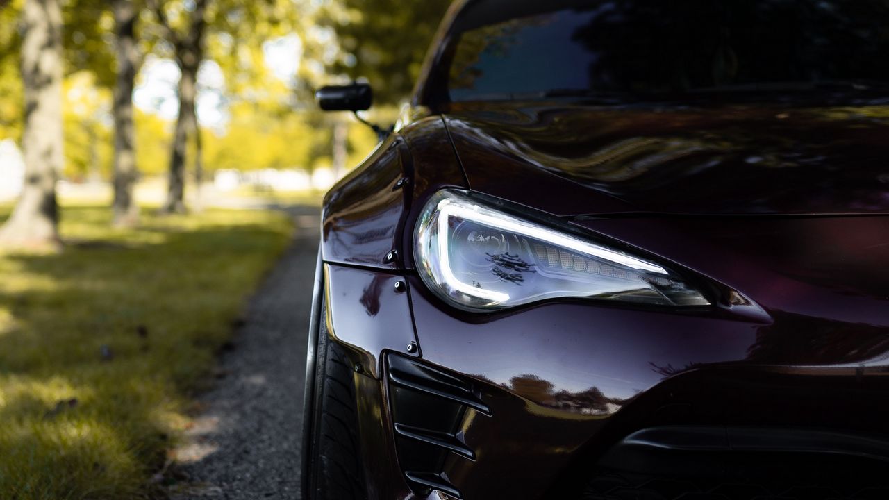 Wallpaper car, sports car, headlight, front view