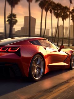 240x320 Wallpaper car, sports car, machine, red