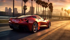 Preview wallpaper car, sports car, machine, red