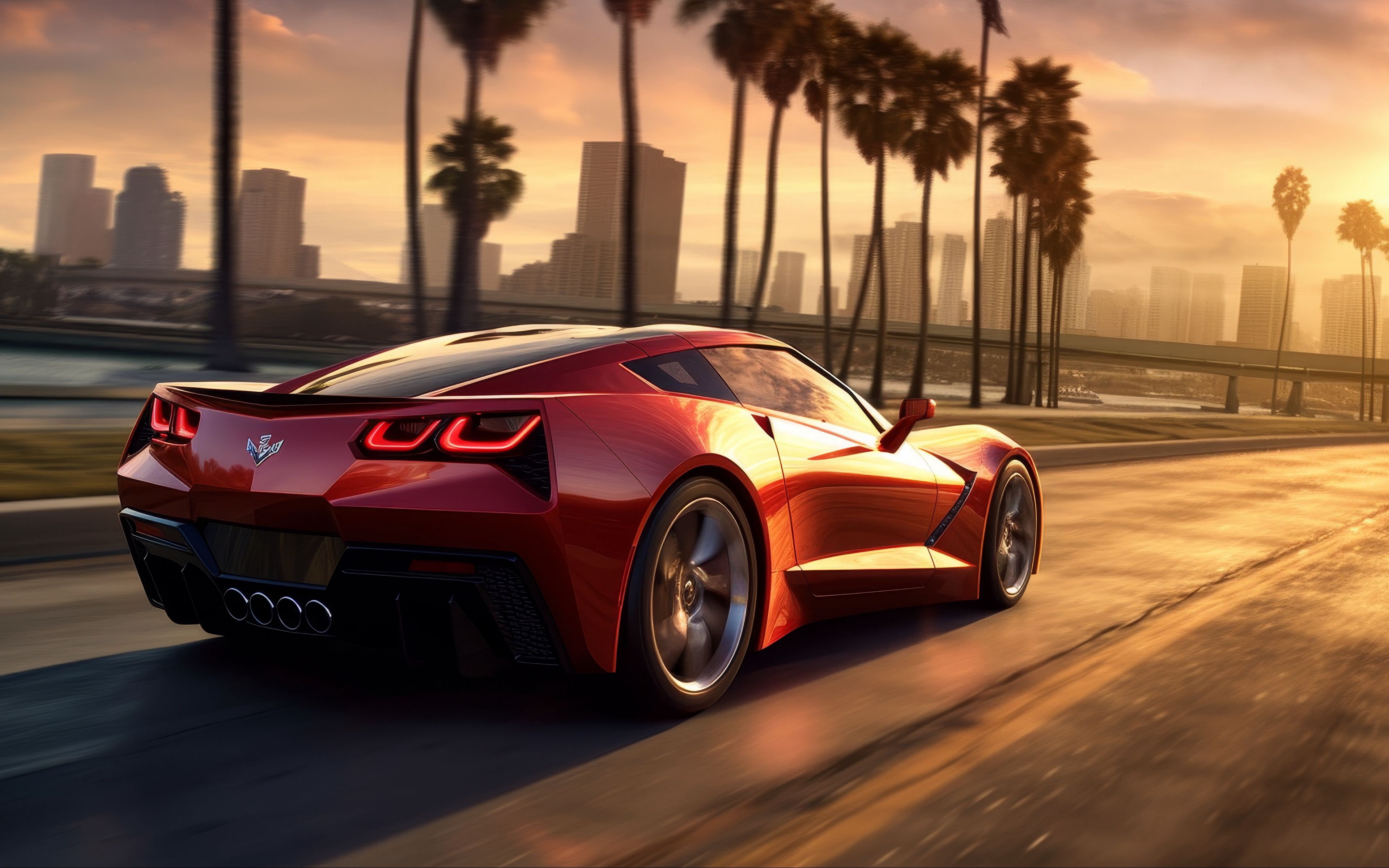 3840x2400 Wallpaper car, sports car, machine, red