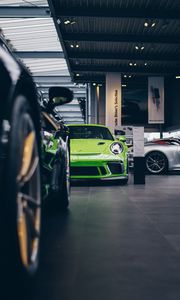 Preview wallpaper car, sports car, parking, green