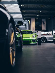 Preview wallpaper car, sports car, parking, green