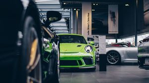 Preview wallpaper car, sports car, parking, green