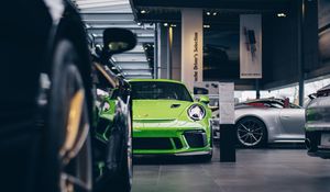 Preview wallpaper car, sports car, parking, green