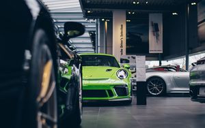 Preview wallpaper car, sports car, parking, green