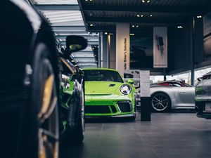 Preview wallpaper car, sports car, parking, green