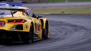 Preview wallpaper car, sports car, race, track, yellow