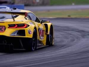 Preview wallpaper car, sports car, race, track, yellow