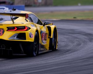 Preview wallpaper car, sports car, race, track, yellow