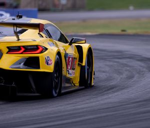 Preview wallpaper car, sports car, race, track, yellow