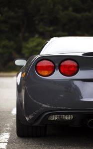 Preview wallpaper car, sports car, rear view, headlights, gray