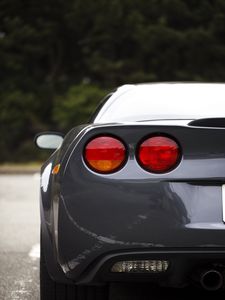 Preview wallpaper car, sports car, rear view, headlights, gray