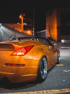 Preview wallpaper car, sports car, rear view, yellow