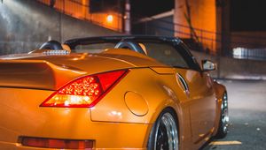 Preview wallpaper car, sports car, rear view, yellow