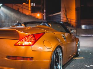 Preview wallpaper car, sports car, rear view, yellow