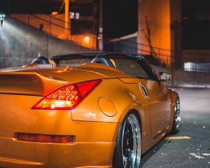 Preview wallpaper car, sports car, rear view, yellow