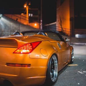 Preview wallpaper car, sports car, rear view, yellow