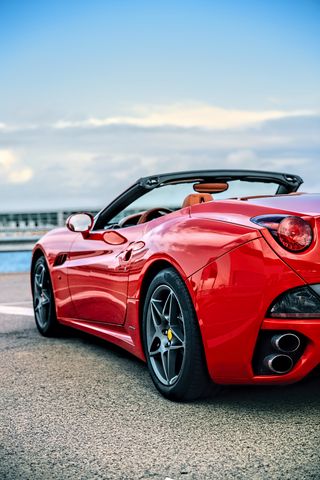 320x480 Wallpaper car, sports car, red, side view