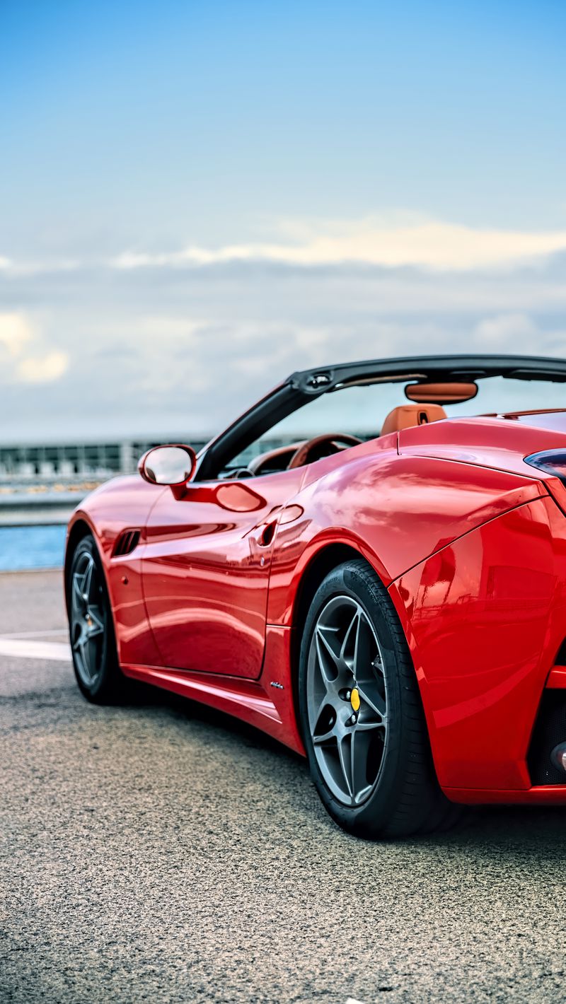 800x1420 Wallpaper car, sports car, red, side view