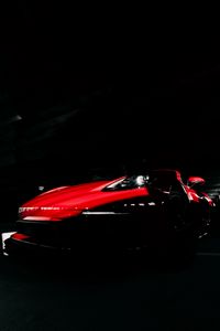 Preview wallpaper car, sports car, red, headlight