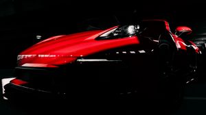Preview wallpaper car, sports car, red, headlight