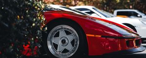 Preview wallpaper car, sports car, red, wheel