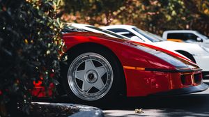 Preview wallpaper car, sports car, red, wheel