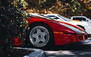 Preview wallpaper car, sports car, red, wheel