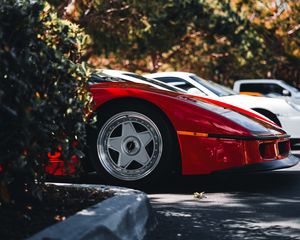 Preview wallpaper car, sports car, red, wheel