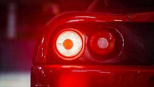 Preview wallpaper car, sports car, red, tailights, light, back view