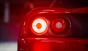 Preview wallpaper car, sports car, red, tailights, light, back view