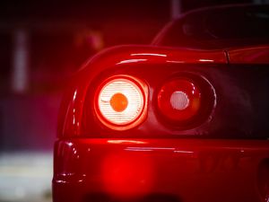 Preview wallpaper car, sports car, red, tailights, light, back view