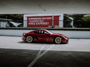 Preview wallpaper car, sports car, side view, red, road