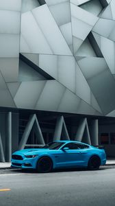 Preview wallpaper car, sports car, side view, road, blue