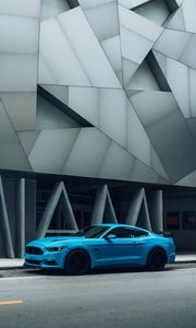 Preview wallpaper car, sports car, side view, road, blue