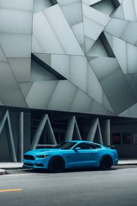 Preview wallpaper car, sports car, side view, road, blue