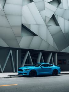 Preview wallpaper car, sports car, side view, road, blue