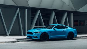 Preview wallpaper car, sports car, side view, road, blue