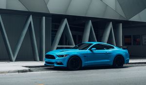 Preview wallpaper car, sports car, side view, road, blue