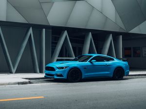 Preview wallpaper car, sports car, side view, road, blue