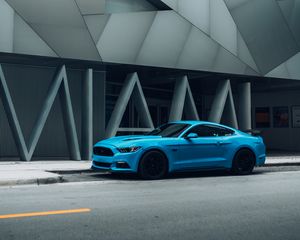 Preview wallpaper car, sports car, side view, road, blue