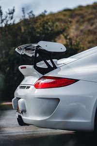 Preview wallpaper car, sports car, spoiler, white