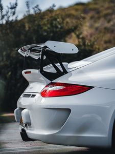 Preview wallpaper car, sports car, spoiler, white