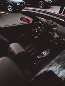 Preview wallpaper car, sports car, steering wheel, salon