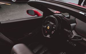 Preview wallpaper car, sports car, steering wheel, salon