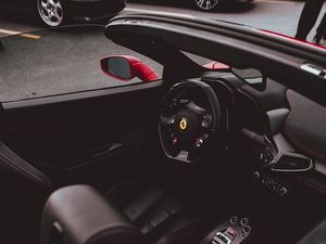 Preview wallpaper car, sports car, steering wheel, salon